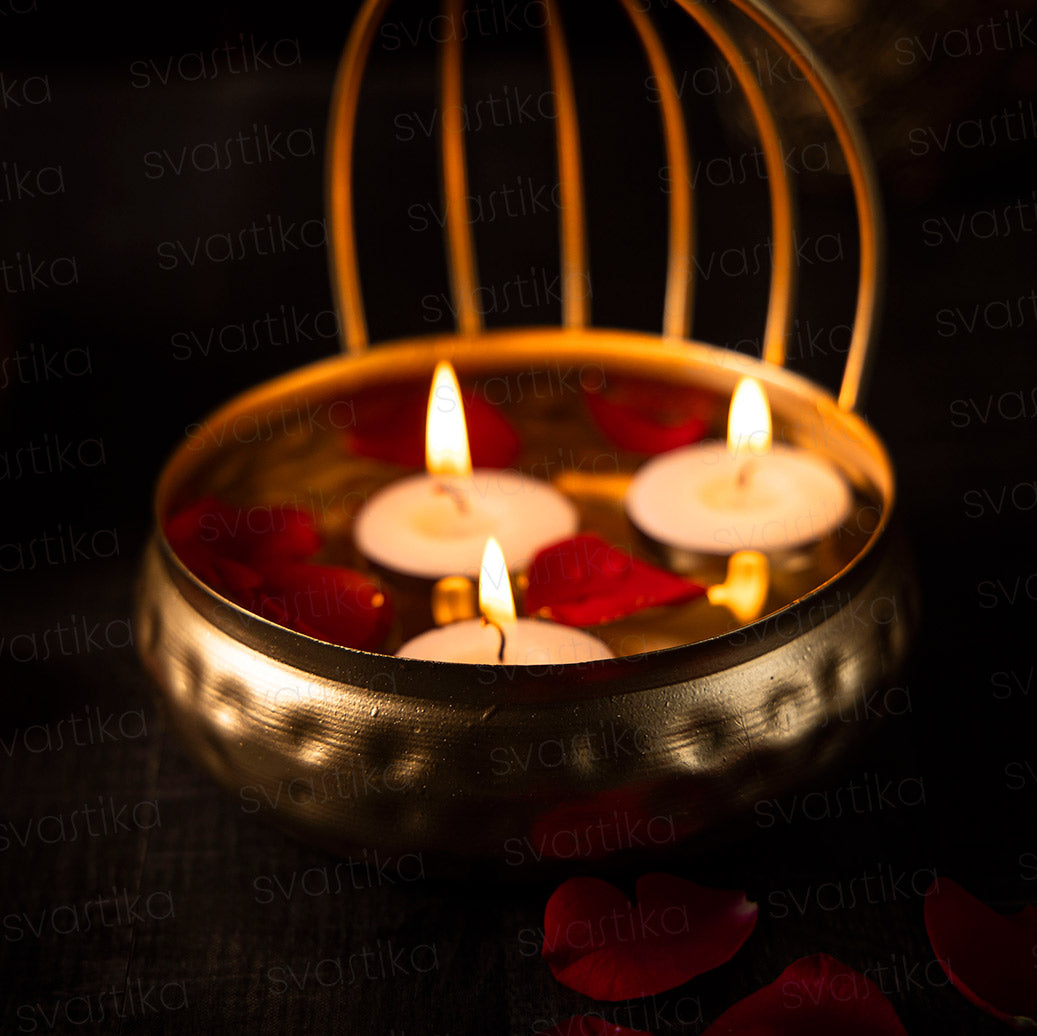 Urli bowl with tealight holder for decor
