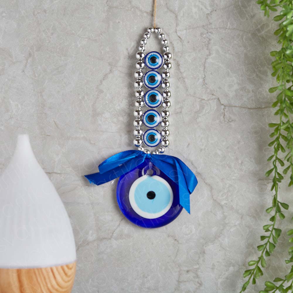 5 beaded turkish evil eye wall hanging decor 3