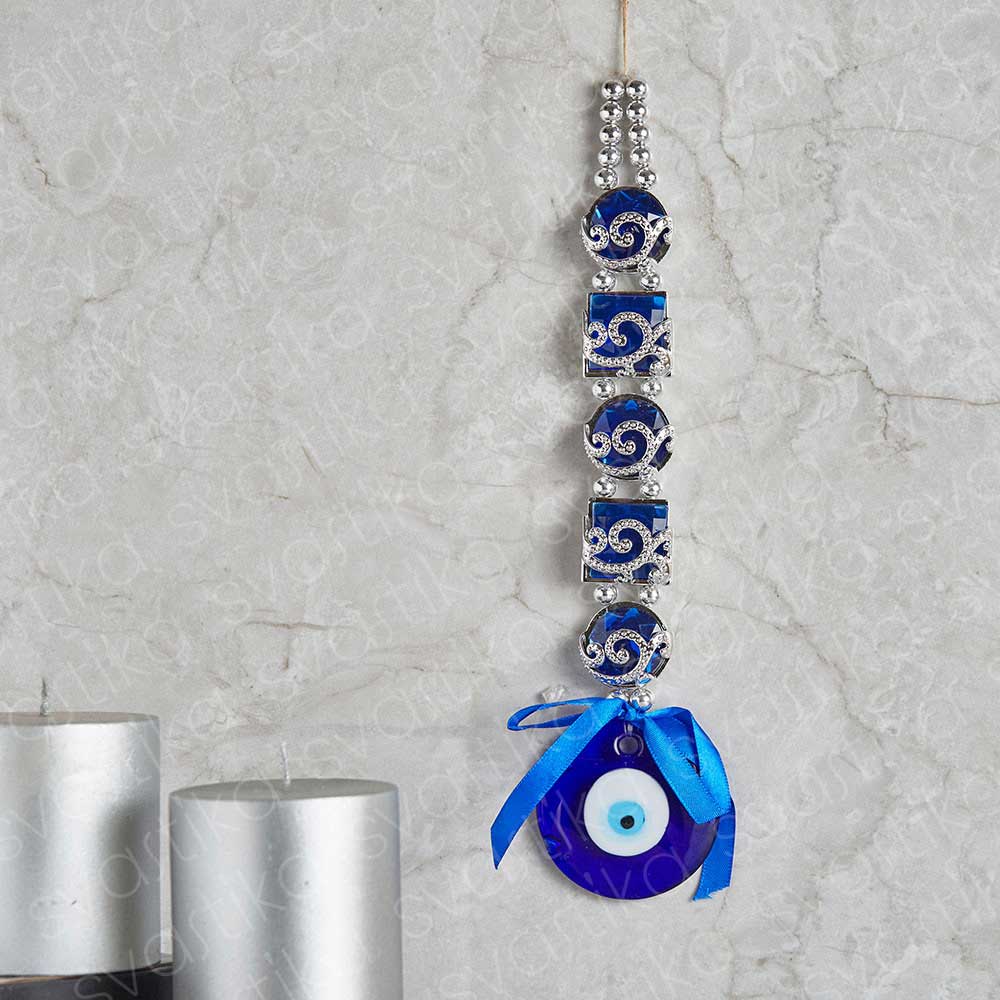 Blue Crystal Stone Evil Eye Wall Hanging