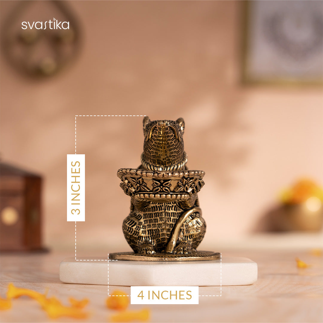 Brass mouse Diya for Pooja