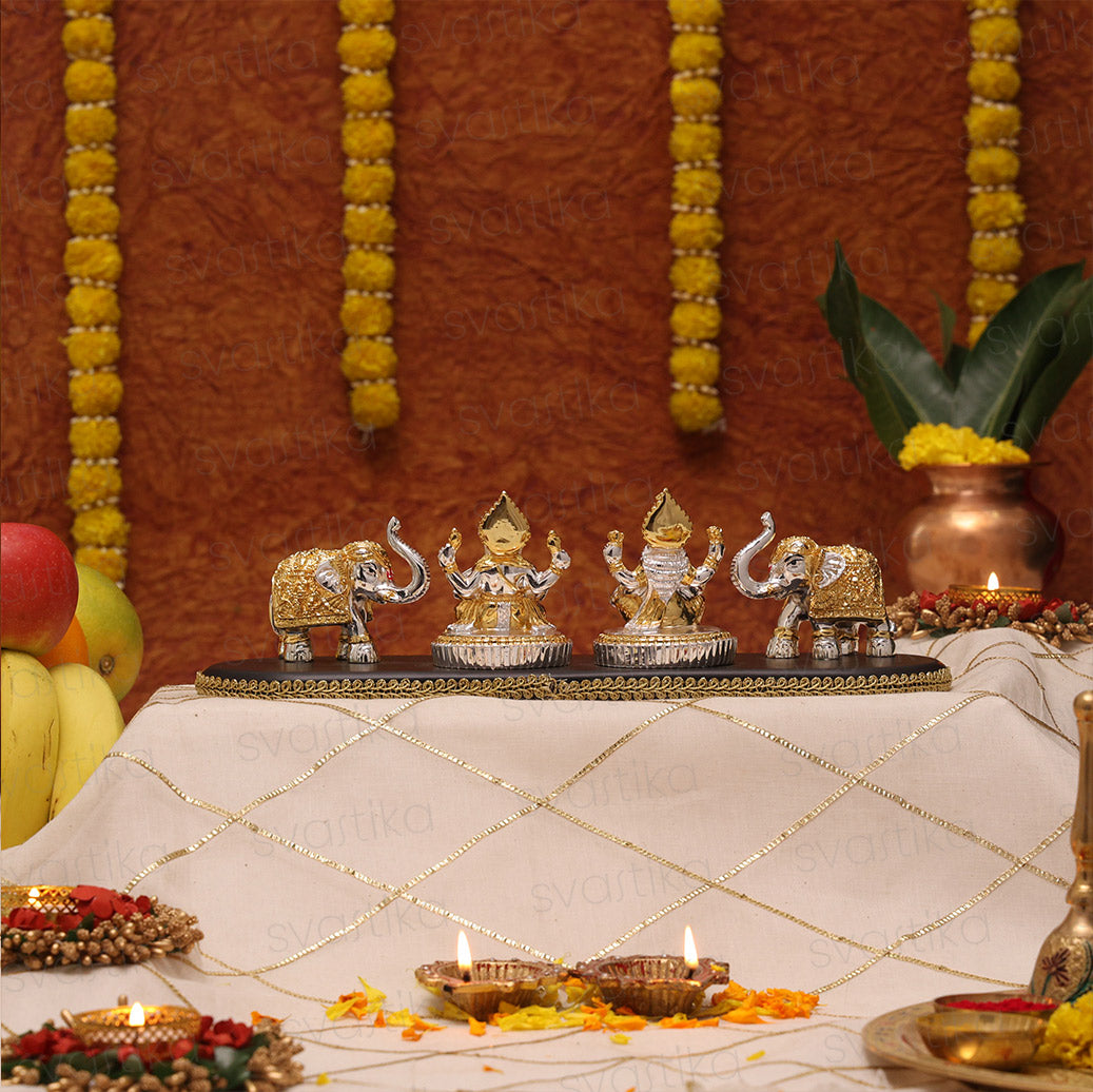 Lakshmi ganesha sliver and gold