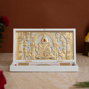 Svastika Ganesha Pocket Temple - Gold Plated