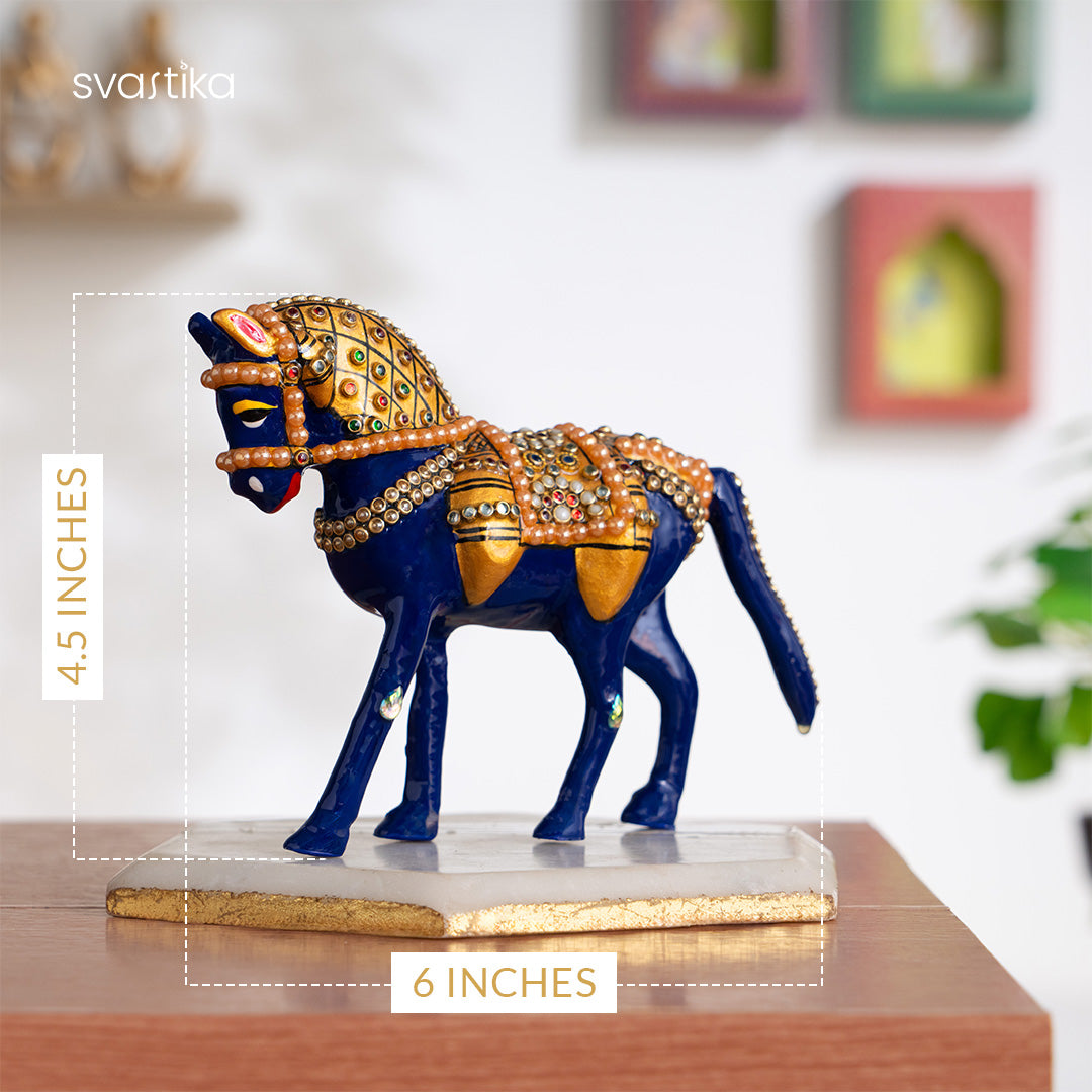 Meenakari Horse Statue for Home