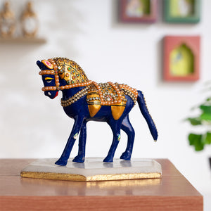 Meenakari Horse Statue for Home (5 Inch)