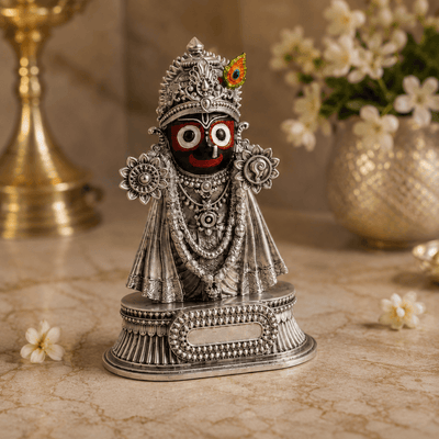 Svastika Rajadhiraj Lord Jagannath Idol (999 Silver Plated)