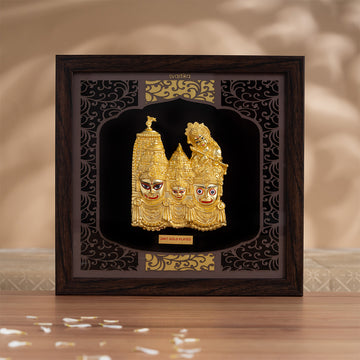 Lord Jagannath Puri 3D Wall Frame - Gold Plated Finish (Big)