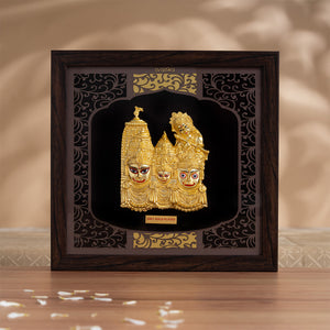 Lord Jagannath Puri 3D Wall Frame - Gold Plated Finish (Big)