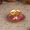 Om Brass Pooja Thali with Aarti Diya
