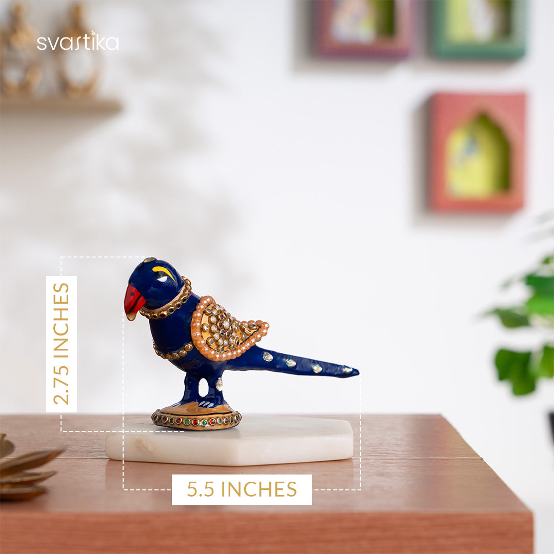 Meenakari Parrot Statue for Home