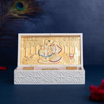 Svastika Radhe Krishna Pocket Temple - Gold Plated (Big)