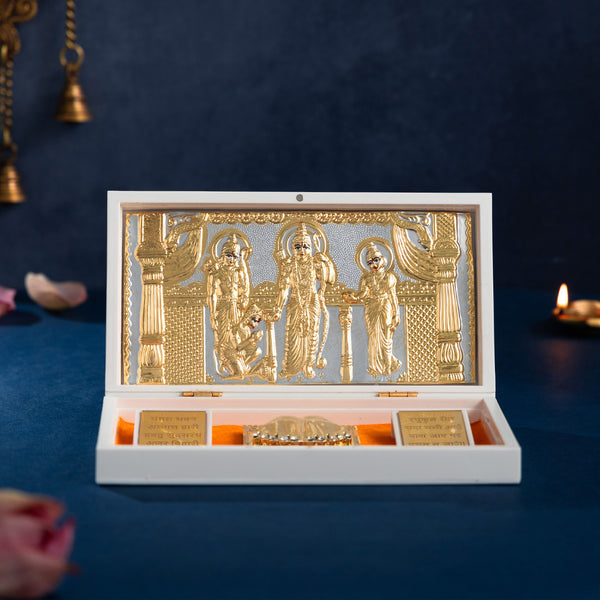 Svastika Ram Darbar Pocket Temple - Gold Plated