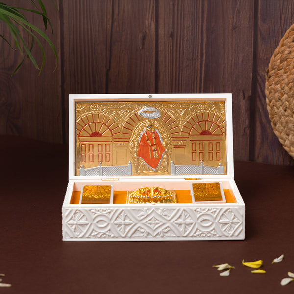 Svastika Sai Baba Pocket Temple - Gold Plated (Big)