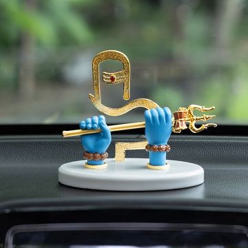 Shivji Divine Hands Idol For Car Dashboard - Gold Plated (5 Inch)