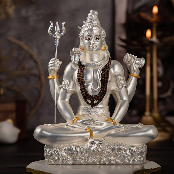 Lord Shiv Murti - Silver Plated (8 Inch)
