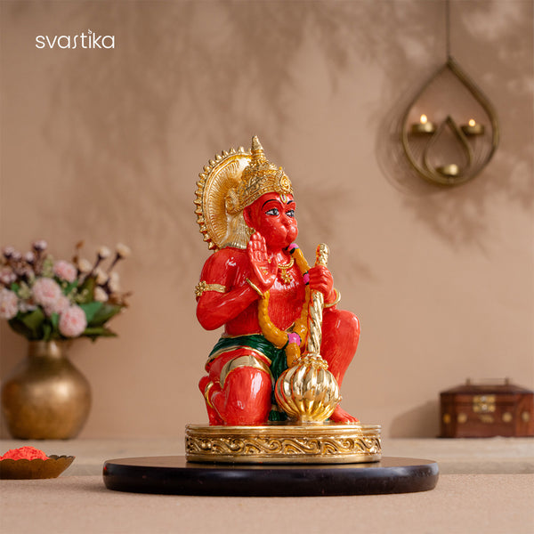 Sinduri Hanuman Murti - Gold Plated