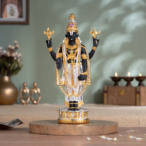 Tirupati Balaji (Venkateswara) Idol - Gold & Silver Plated (13 Inch)