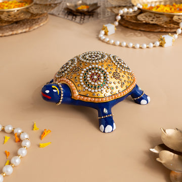 Artistic Meenakari Tortoise Statue (6 Inch)