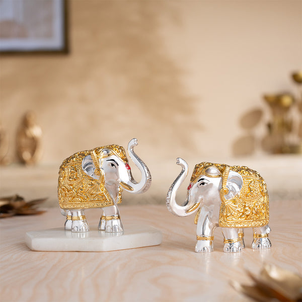 TrunkUp Elephant Pair - Gold & Silver Plated