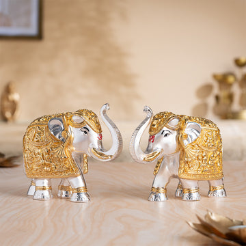 TrunkUp Elephant Pair - Gold & Silver Plated (4 Inch)