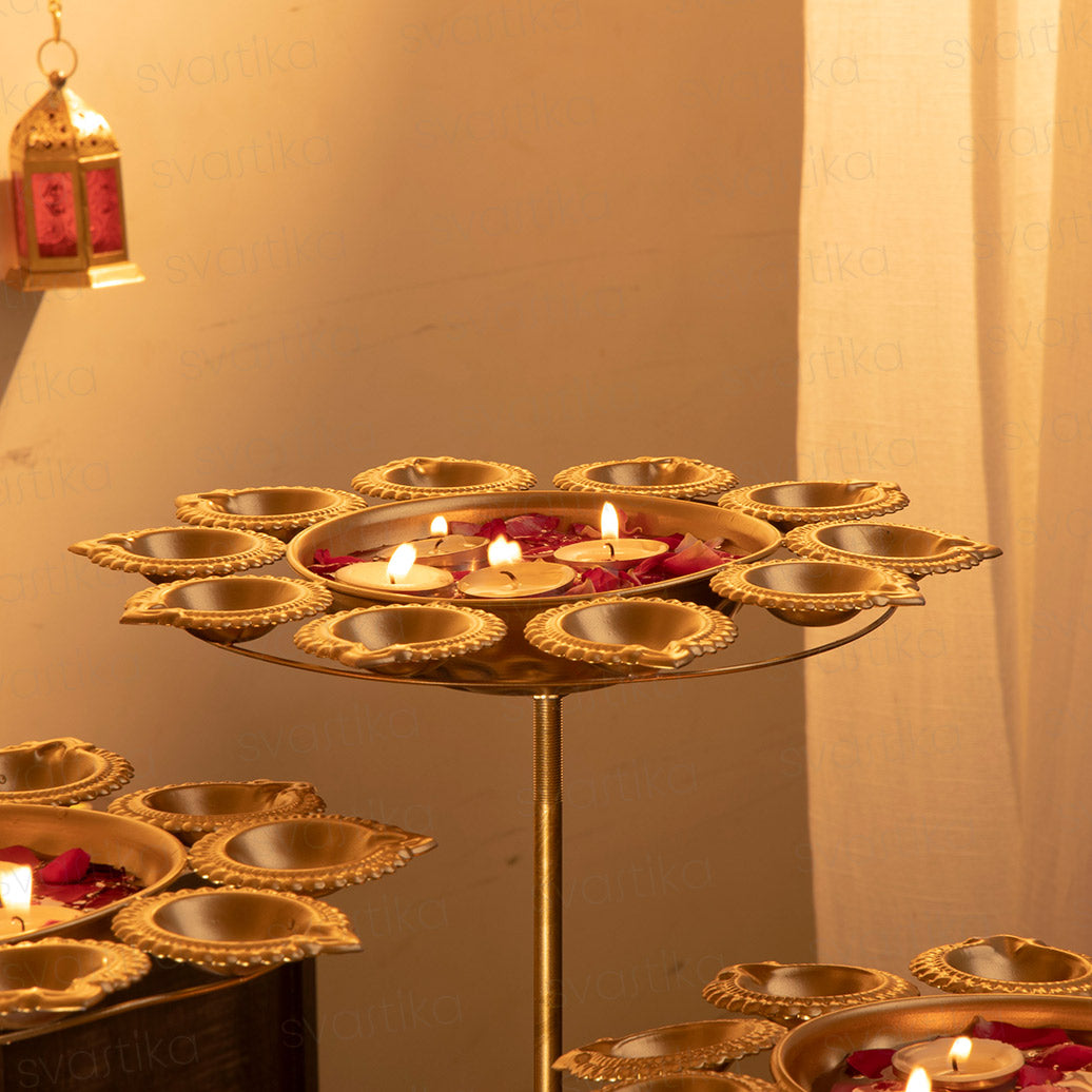 Diya urli with stand for home festive