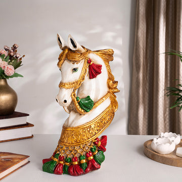 White Horse Antique Statue (15 Inch)