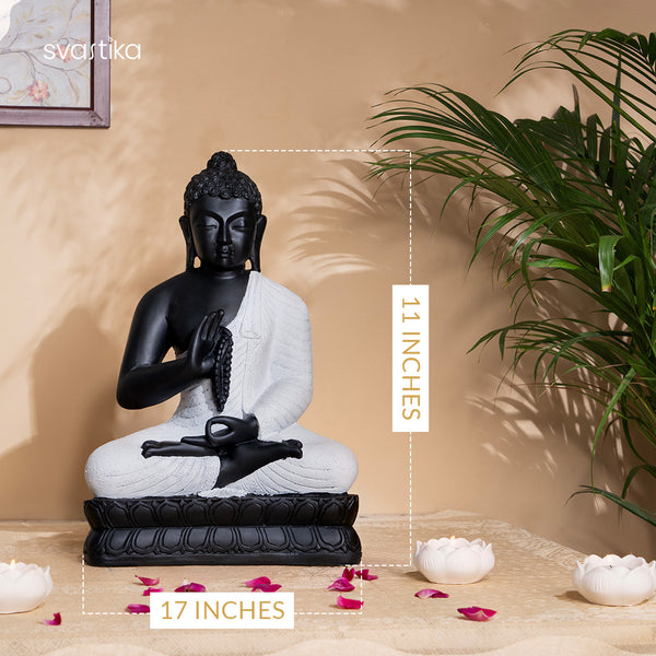 Meditating Black Buddha Statue
