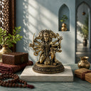 Brass Panchmukhi Hanuman Murti with Sacred Weapons (4.4 Inch)