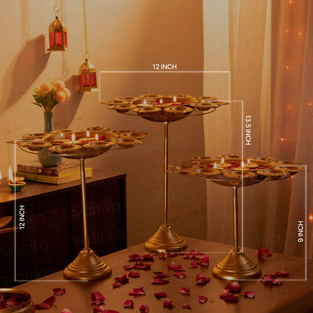 Dimension of diya urli with stand for decor