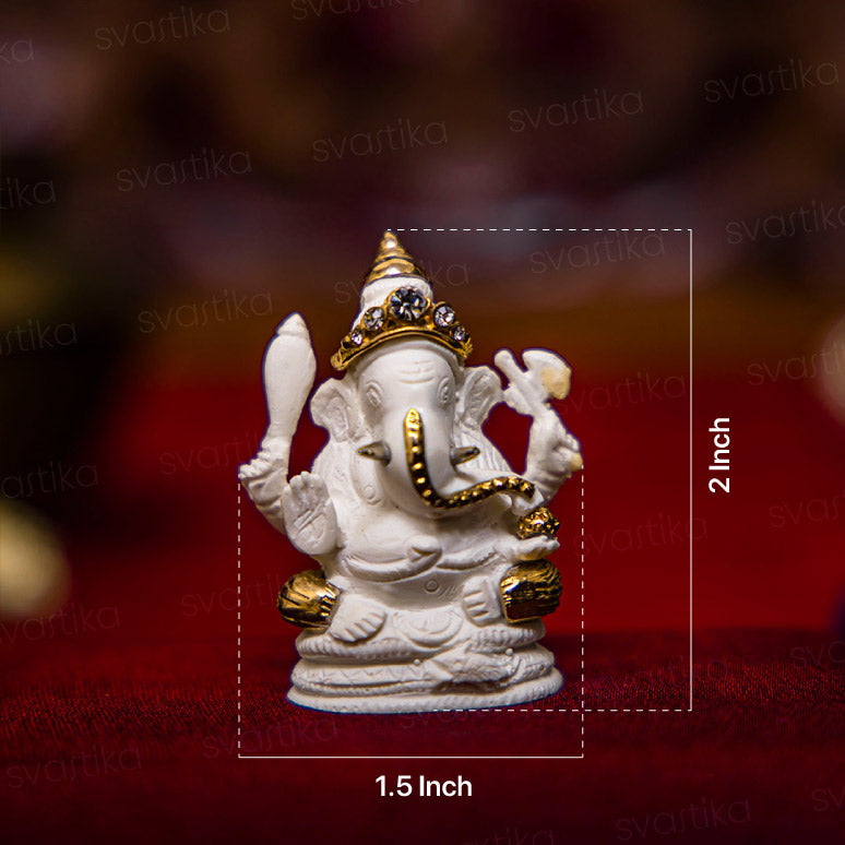 Dimension of four armed ganesha idol for car dashboard