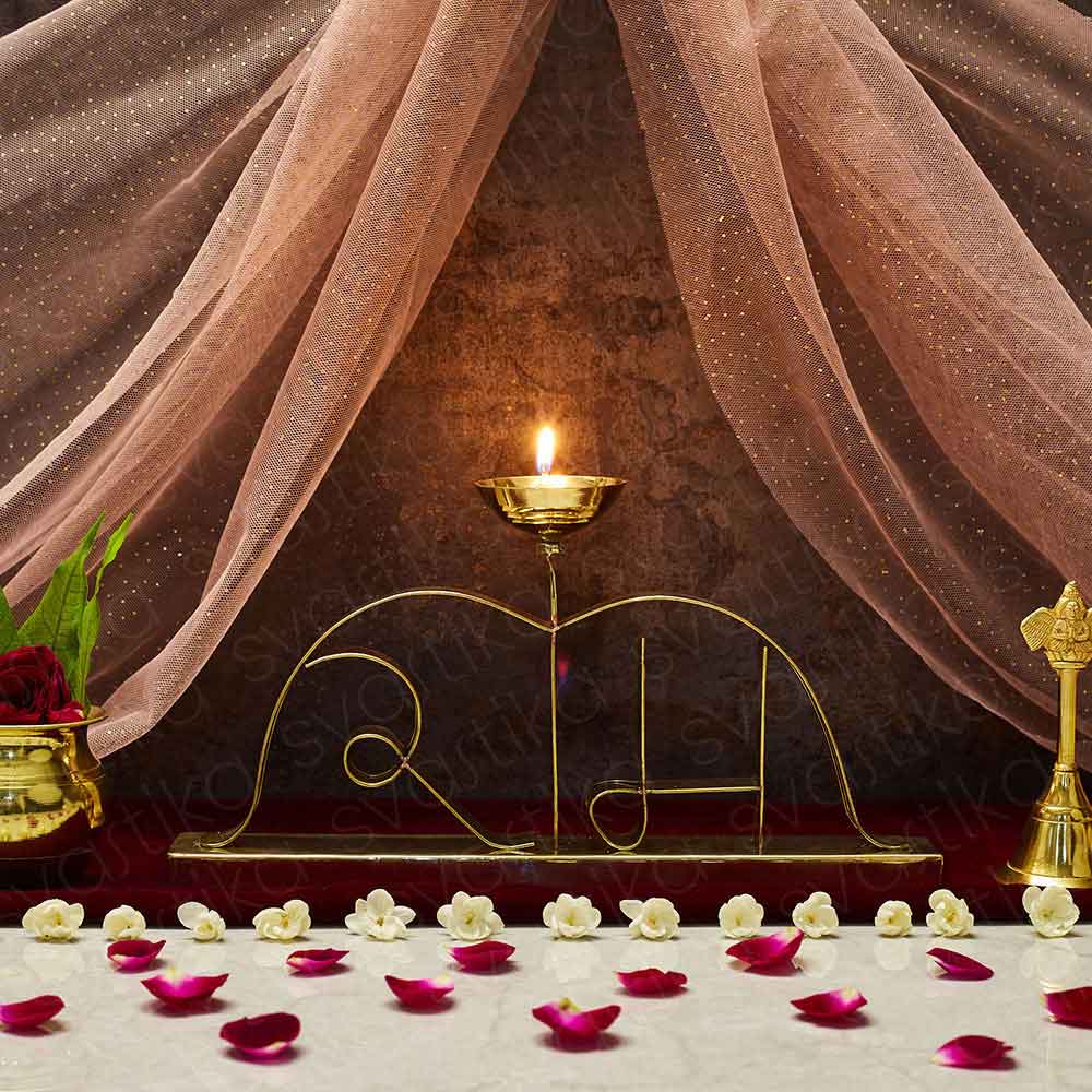 Brass Ram Diya With Dhanush Symbolism