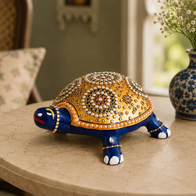 Artistic Meenakari Tortoise Statue