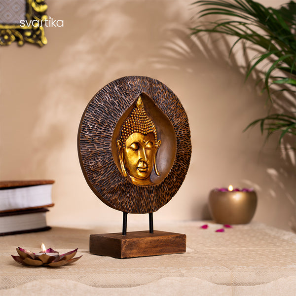 Wooden Buddha For Home Decor With Base