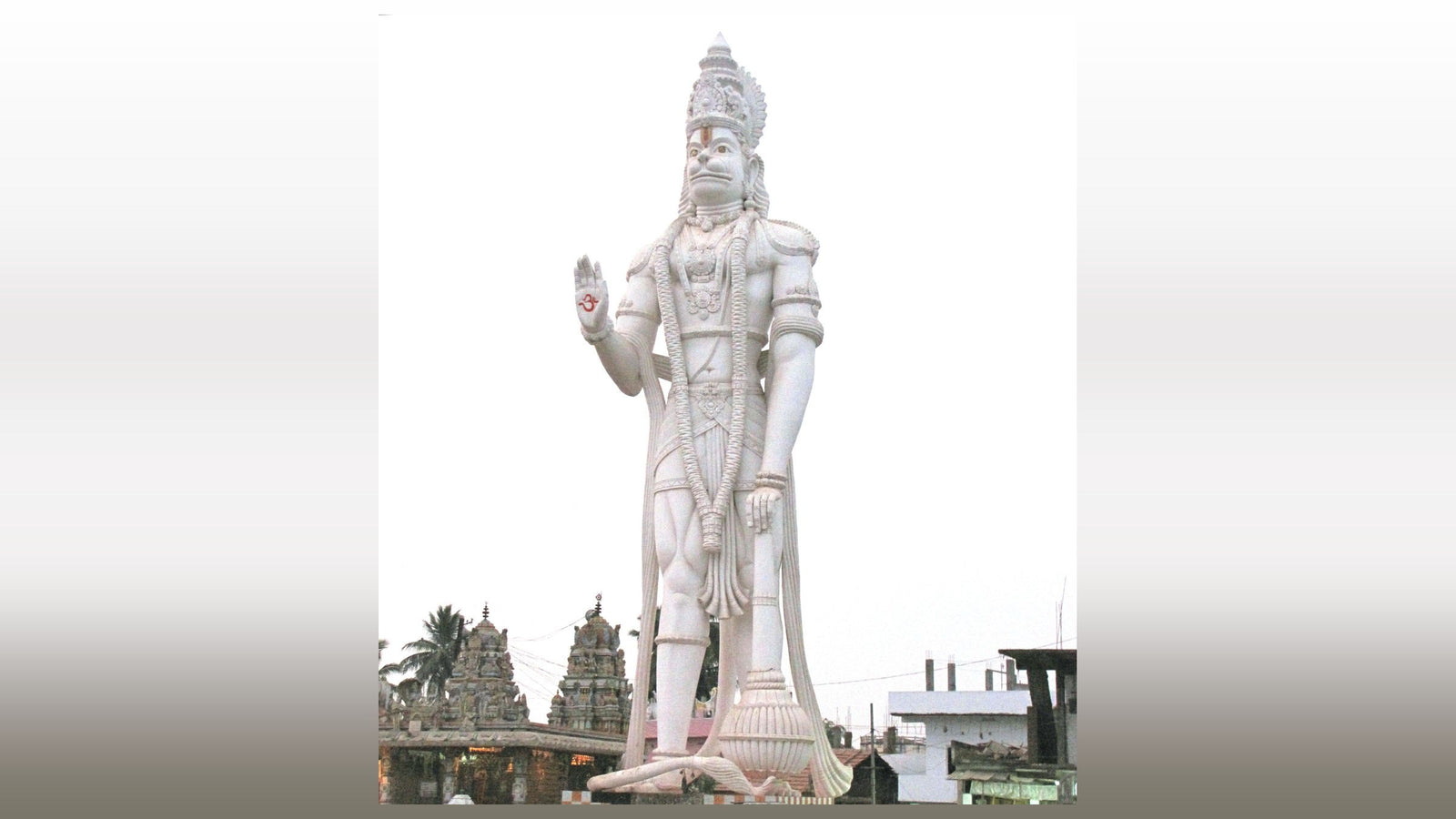 The 135 ft Veera Abhaya Anjaneya Hanuman Swami statue at Paritala, Krishna district, Andhra Pradesh, one of the ten biggest Hanuman statues in India