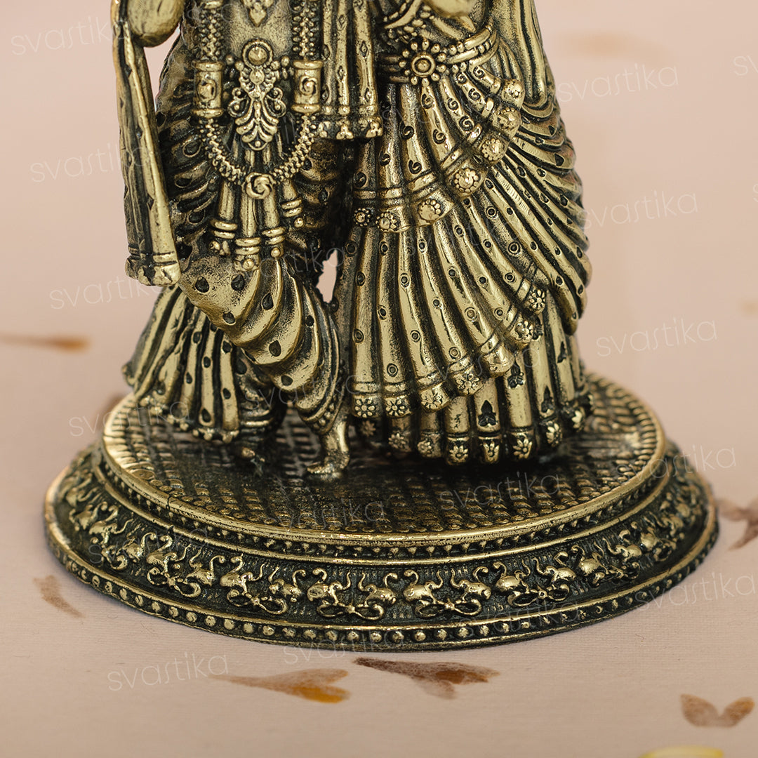 brass radha krishna murti for home mandir