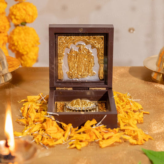 Svastika Ram Darbar Pocket Temple (24K Gold Coated)