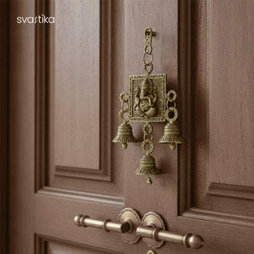 Brass Lord Ganesha Wall Hanging with Bells