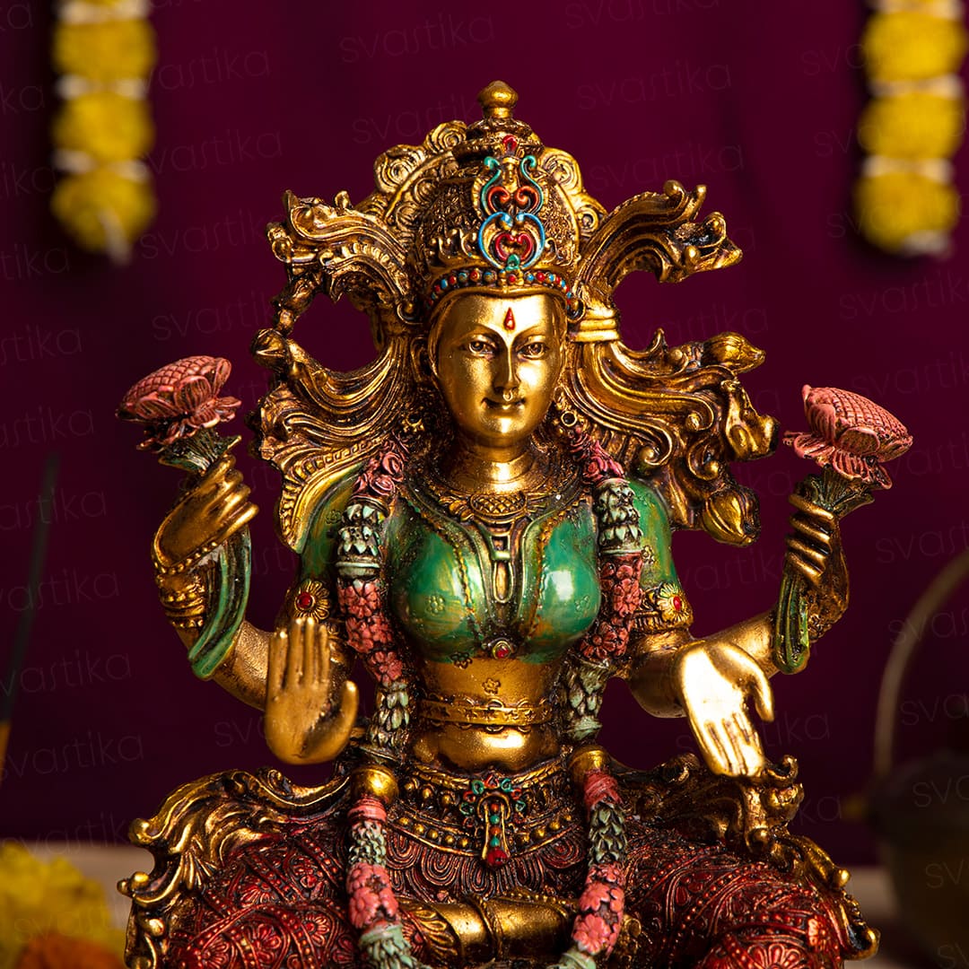Goddess Lakshmi / Laxmi Wall Hanging Face , Stone decorated – VIP Gift Store