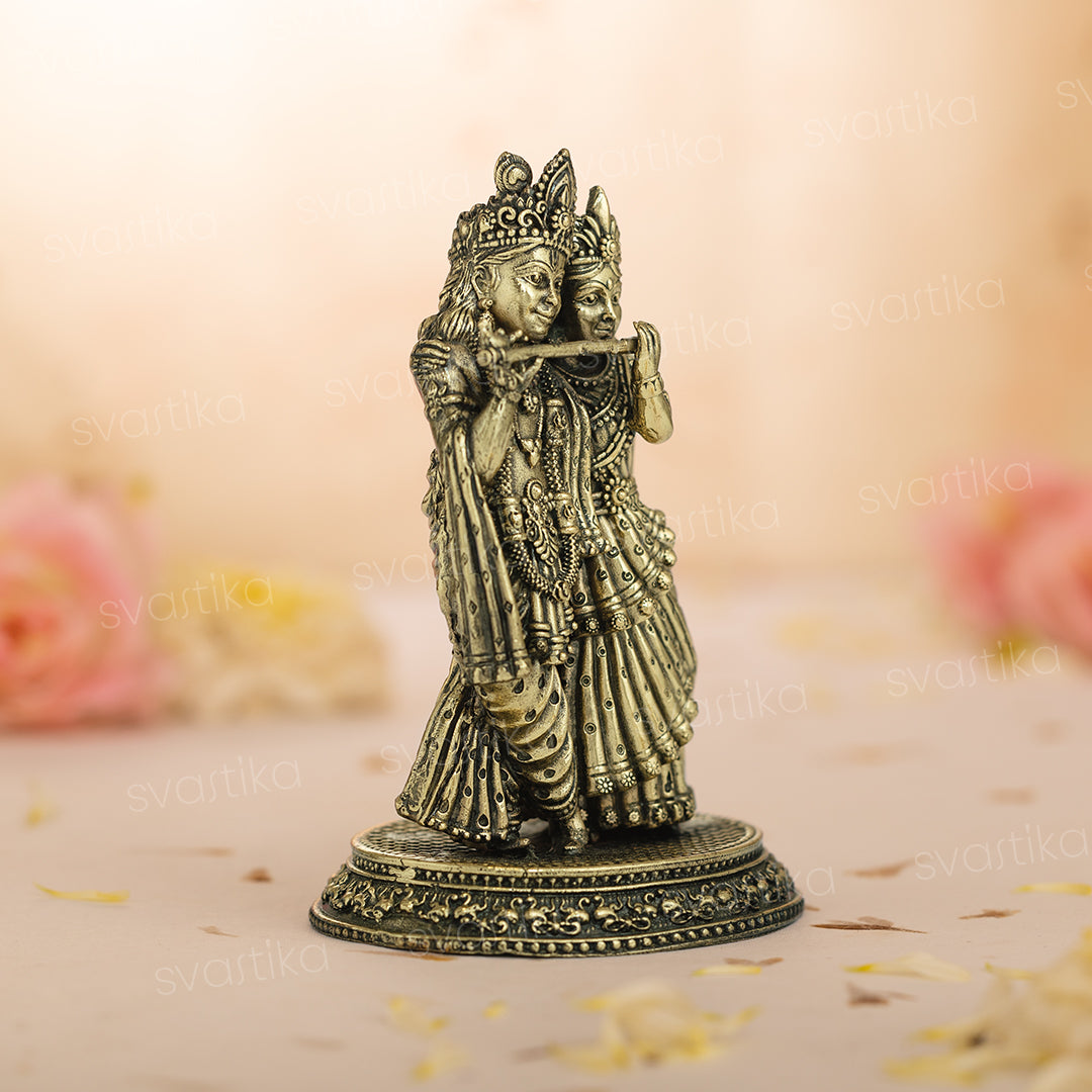 radha krishna brass idol for home mandir