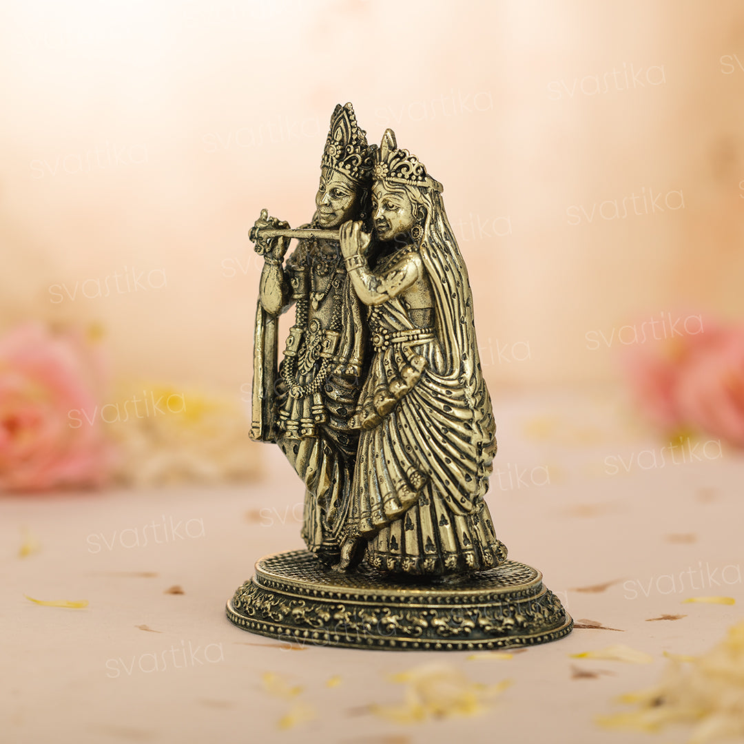 radha krishna brass murti for home mandir