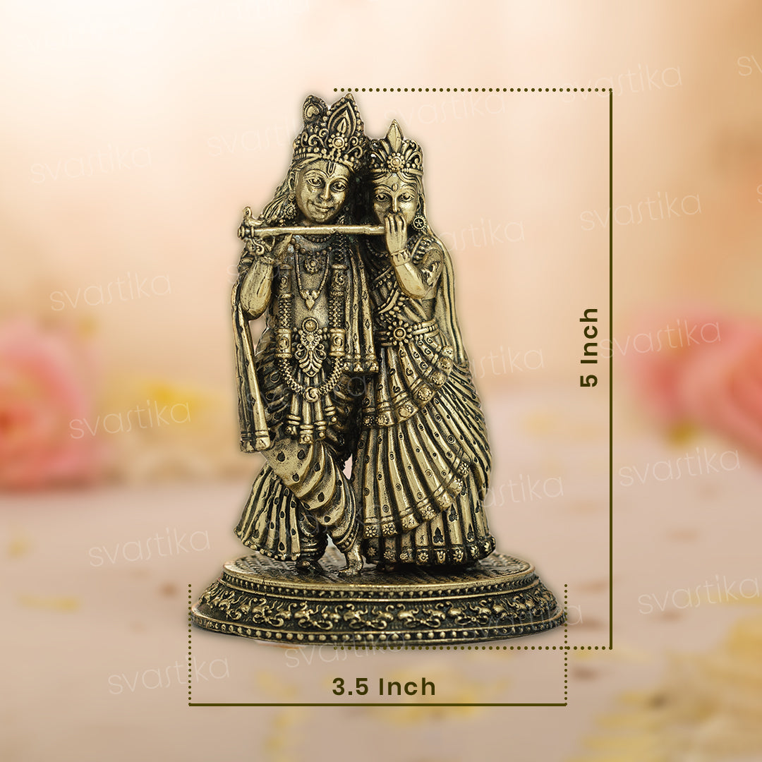 brass radha krishna murti