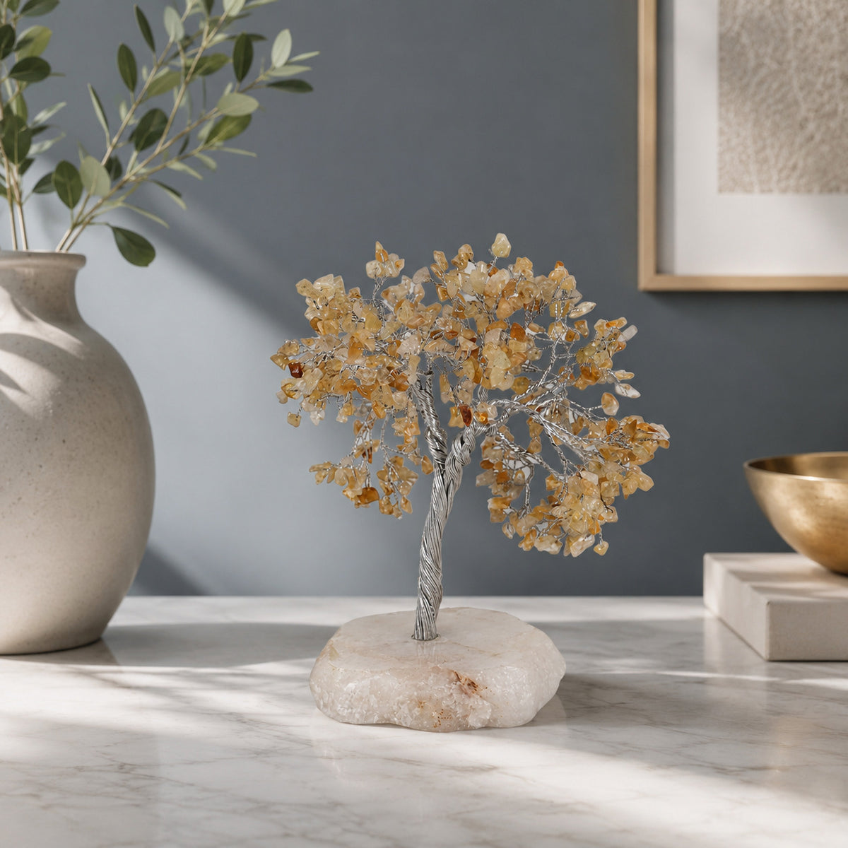Natural Citrine Crystal Tree - 300 Beads (12 Inch)