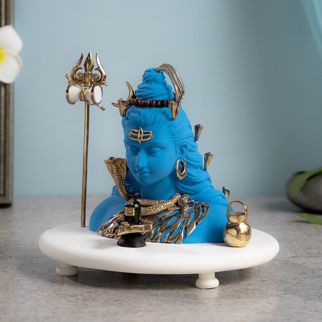 blue shiva statue