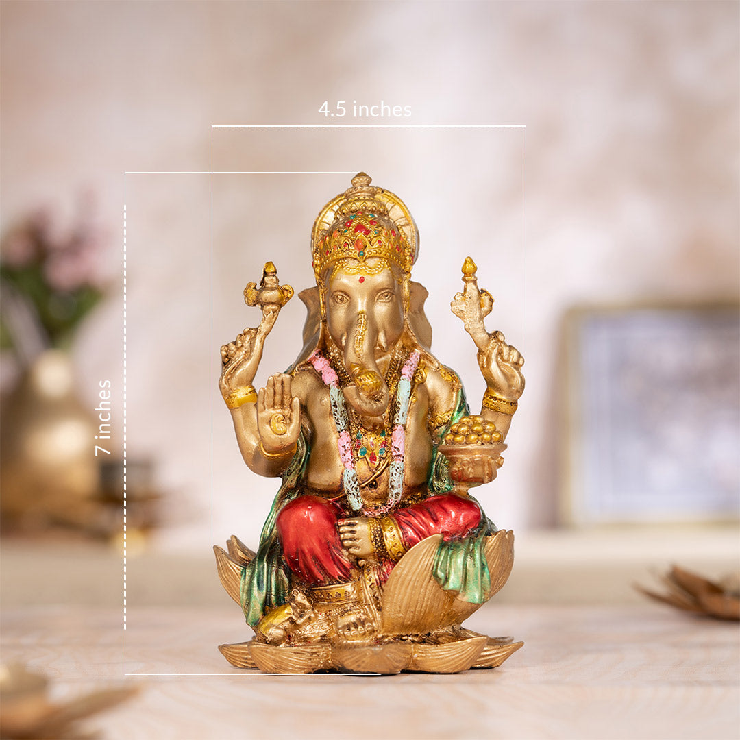 antique ganesha 7 inch murti for home 
