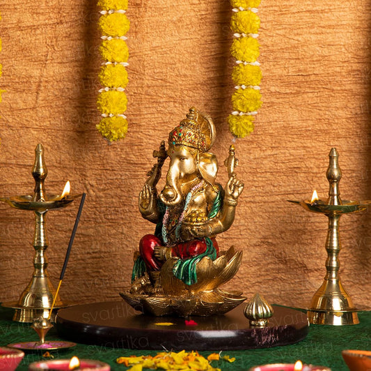 Lord Ganesh Ji Murti - Antique Finish | 7 Inches