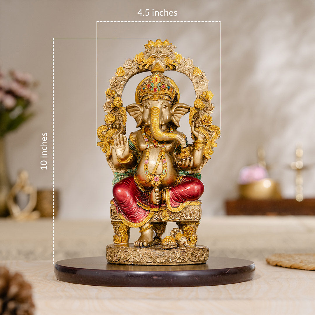 Rustic Ganesha Antique Murti (10 Inch)