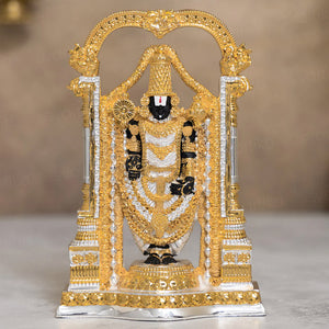 Lord Balaji (Srinivasa Mangapuram) Idol - Gold & Silver Plated (8 Inch)