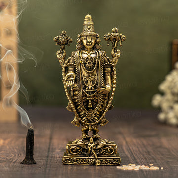 Brass Tirupati Balaji Idol with Garuda Base | 6 inch