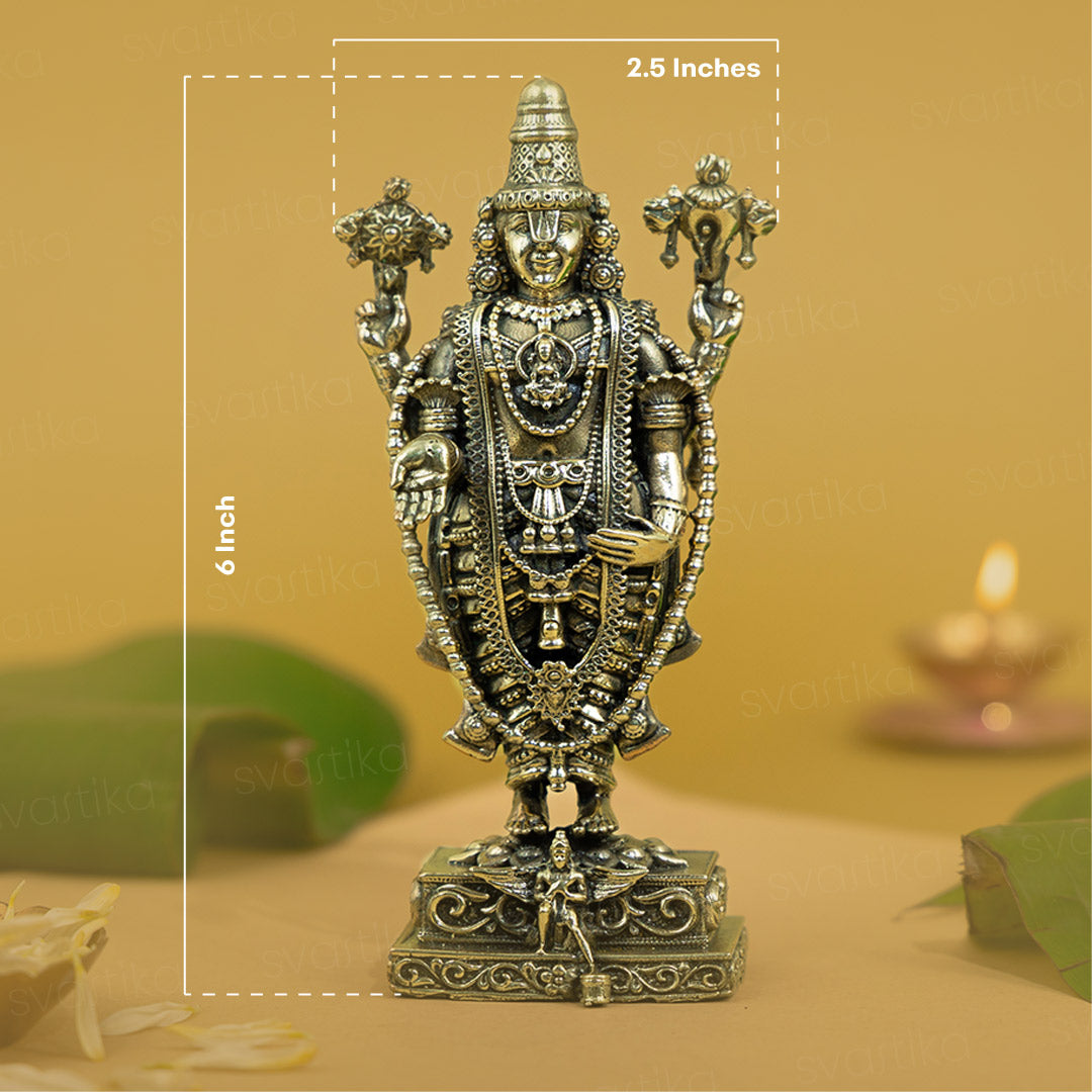 Brass-Tirupati-Balaji-Idol-with-Garuda-Base-6-inch