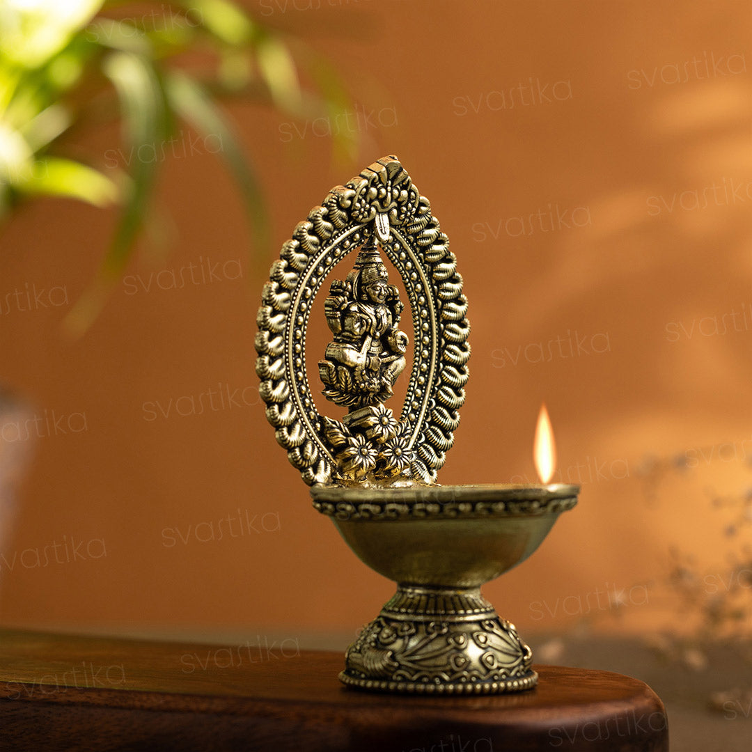 brass lakshmi diya