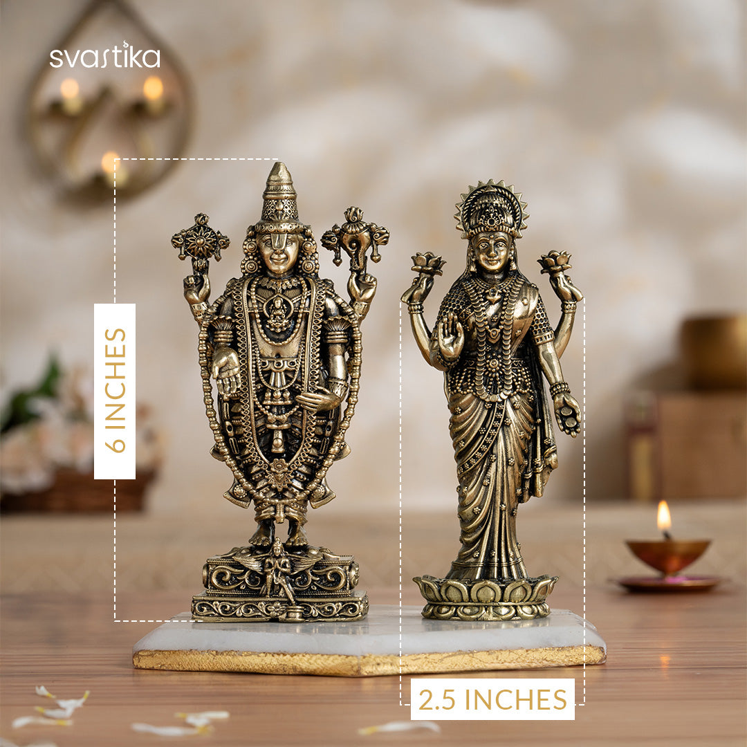 balaji lakshmi brass idol pair for home